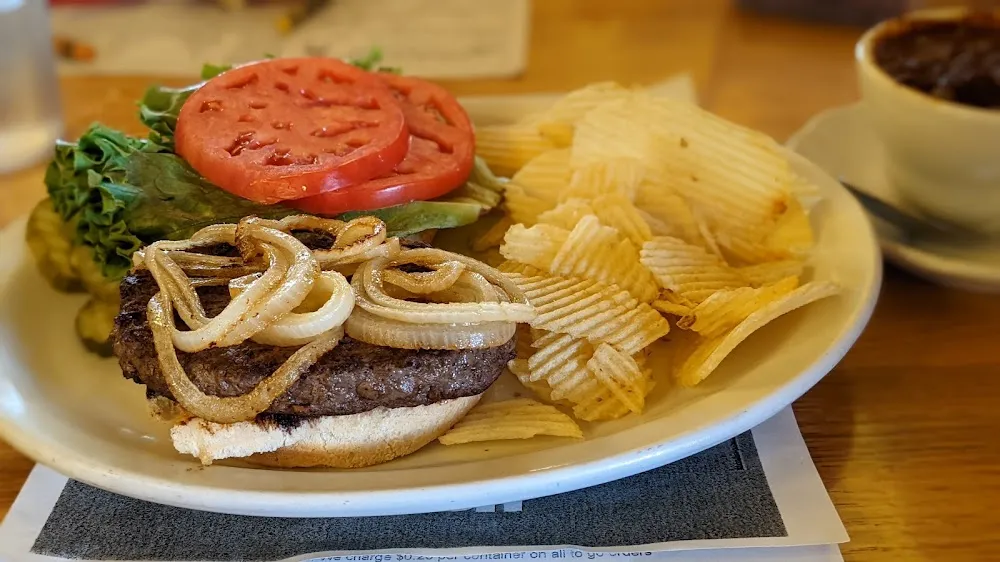 Bison Burger with Grilled Onions